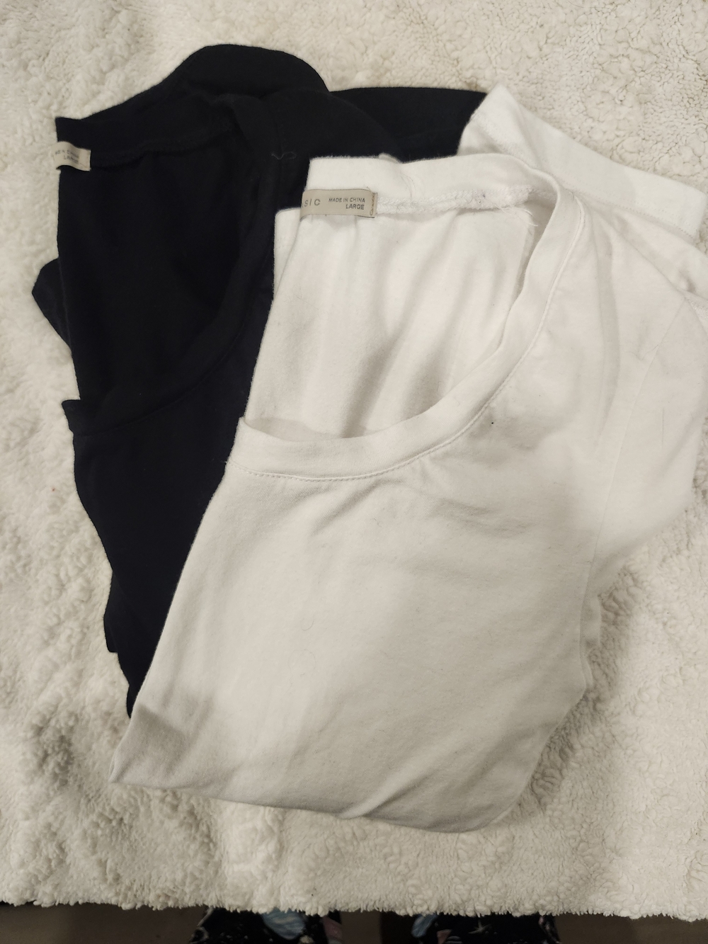 Set Of 'Active Basic' Long-Sleeve Scoop Neck Tee - Black And White, Large - Picture 8 of 9
